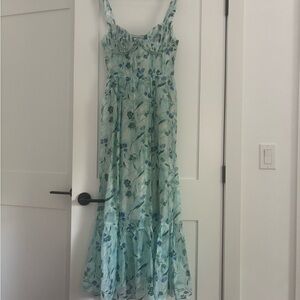 ASTR the label Green and Blue Floral Dress